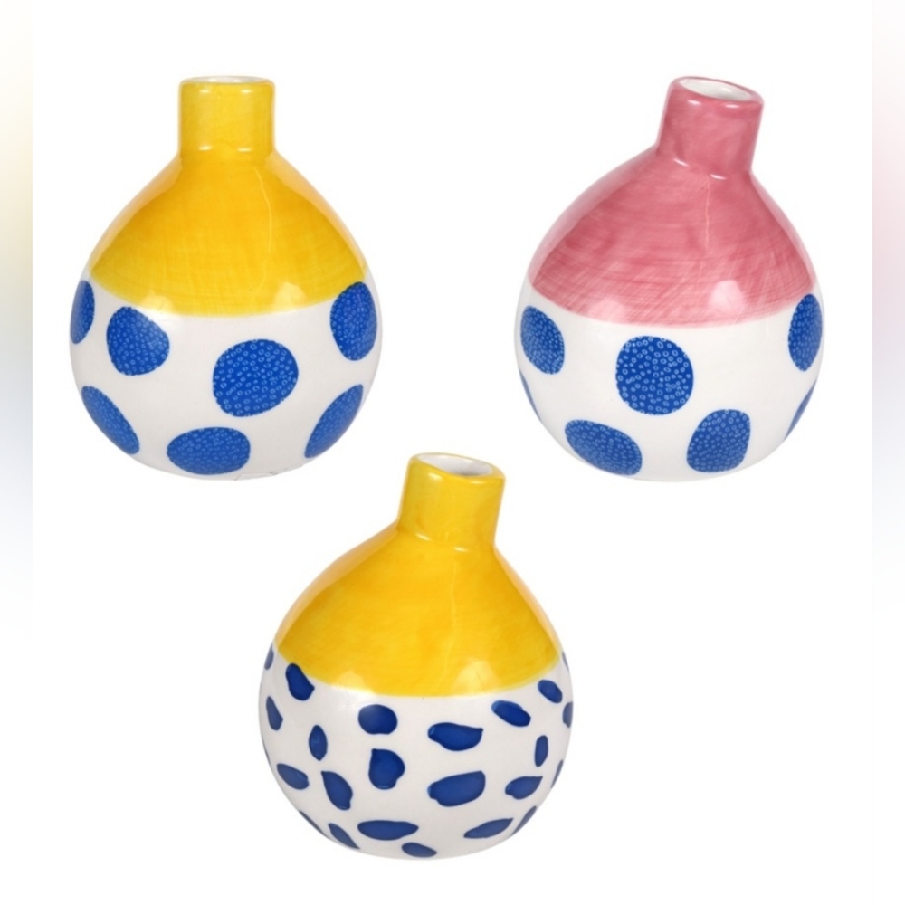Set Of 3 Flower Bud Vases